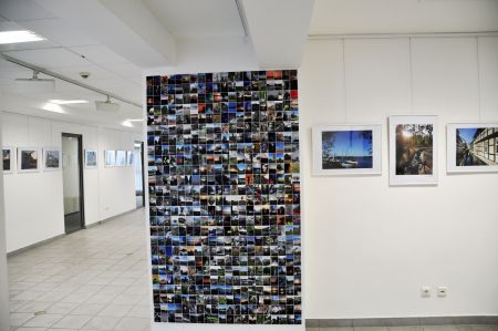 Bild zeigt Mosaikwand im Kreismuseum mit allen eingereichten Fotografien